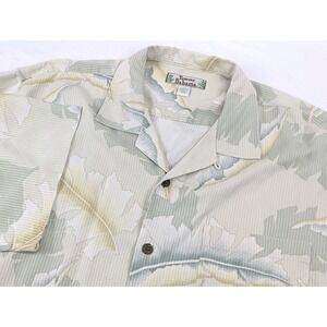 Tommy Bahama Green, Cream & Yellow Floral Camp Shirt